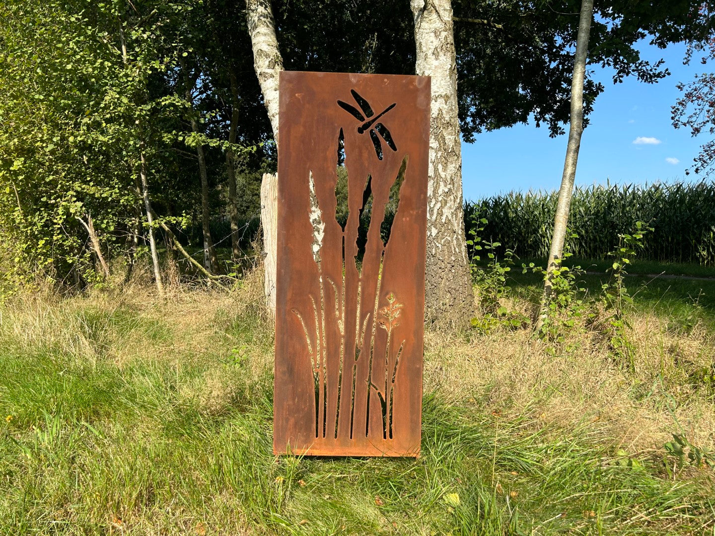 Beetstecker Gartenstecker Schilf Libelle handgefertigt! ca. 120cm groß