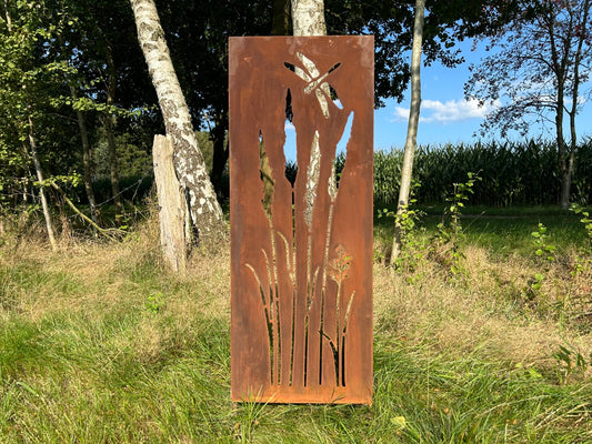 Beetstecker Gartenstecker Schilf Libelle handgefertigt!  ca. 120cm groß