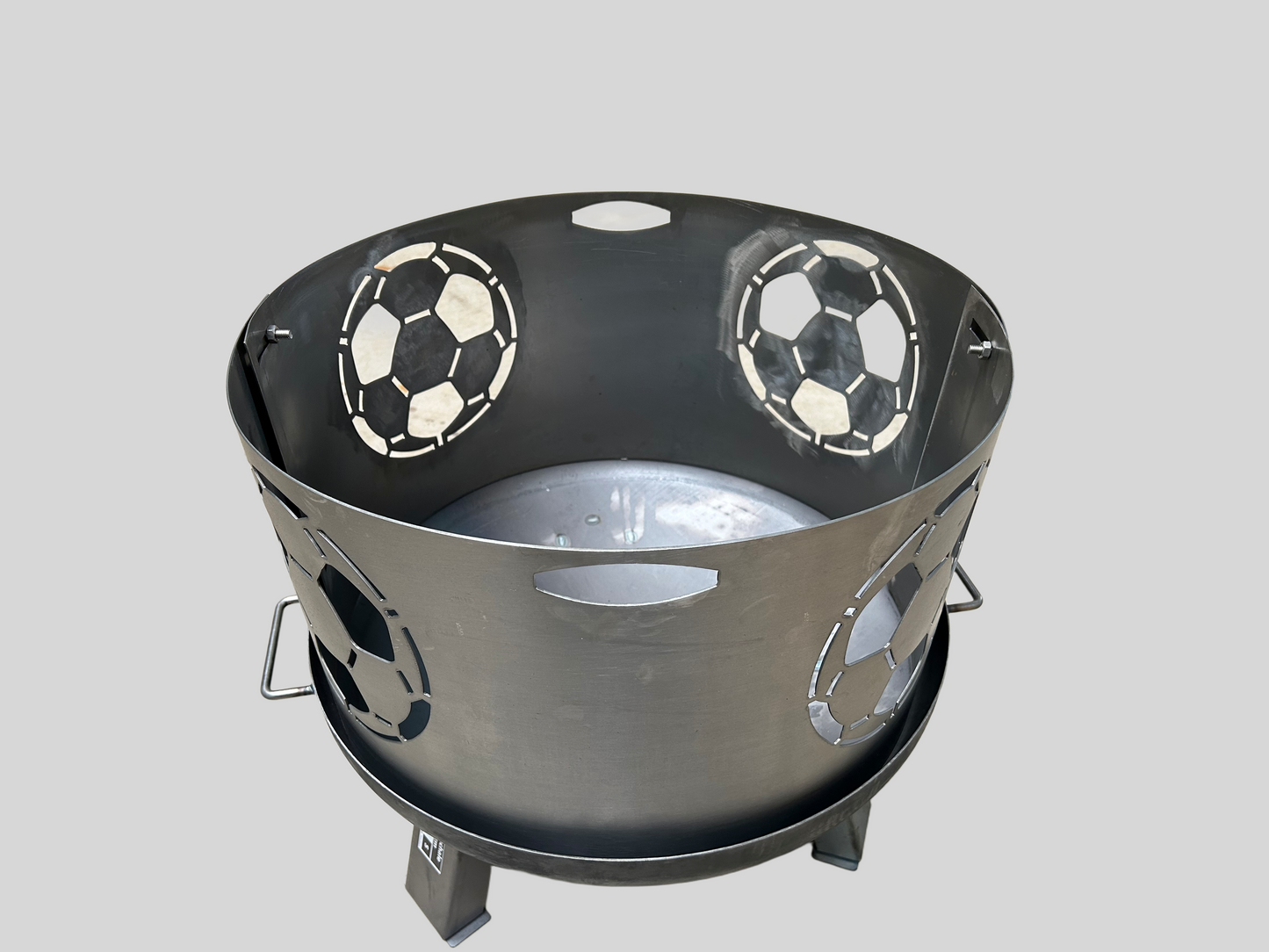 Windschutz Funkenschutz Feuerrand FUSSBALL für die Feuerschale in 60, 80 oder 100cm