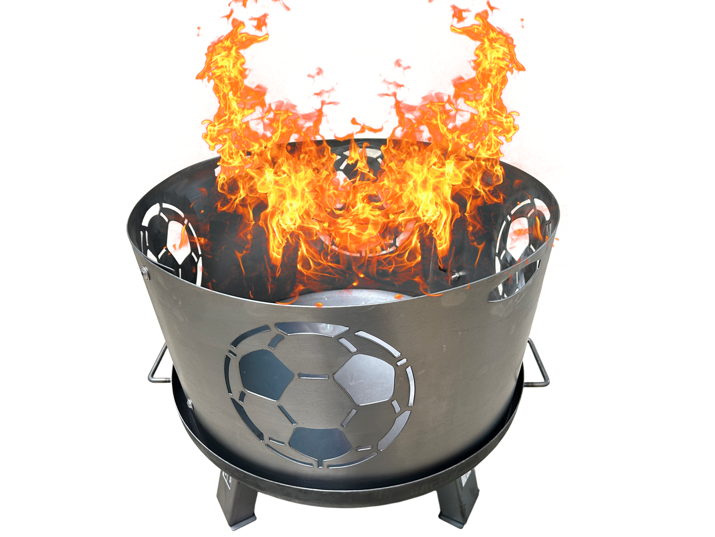 Windschutz Funkenschutz Feuerrand FUSSBALL für die Feuerschale in 60, 80 oder 100cm