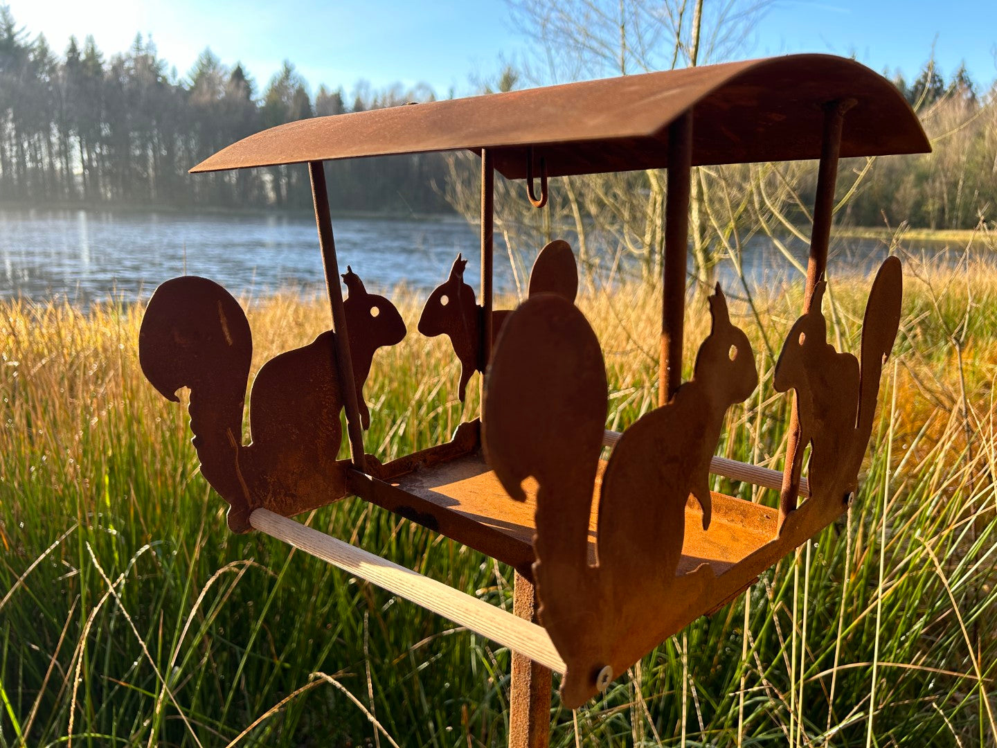 Eichhörnchen Paar Vogelhäuschen Vogelfutterhäuschen Vogelhaus Mega cool Handarbeit aussergewöhnlich