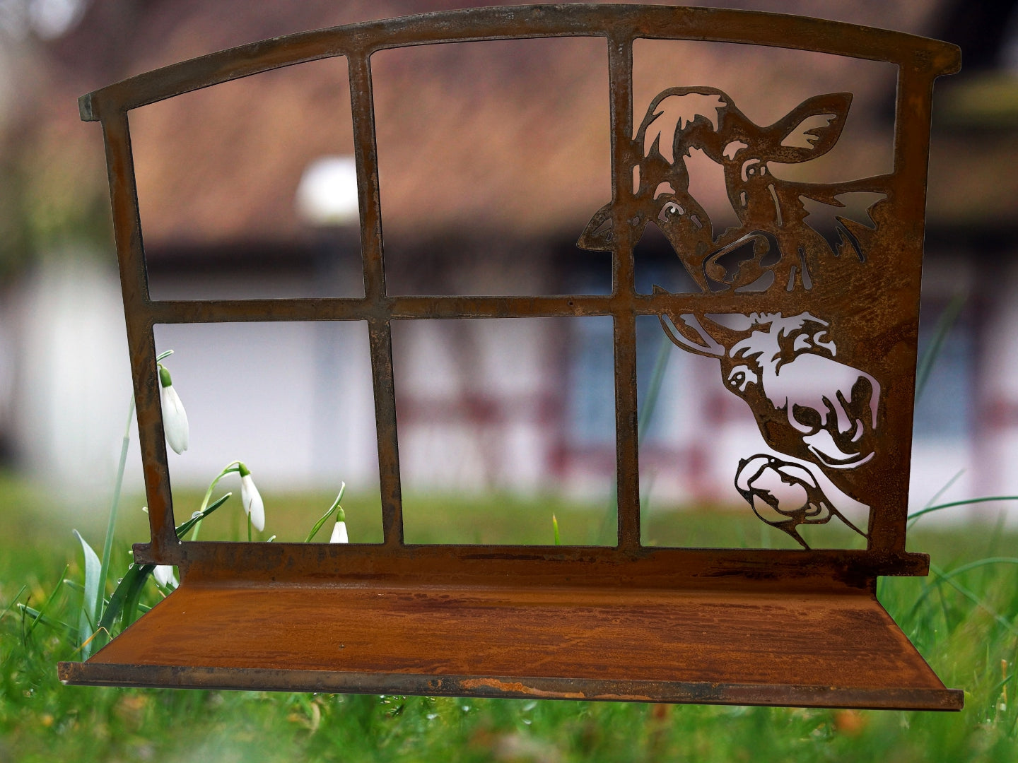 Stallfenster Kuh Esel Gans - Dekofenster aus Metall
