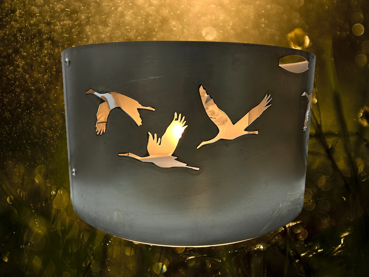 Windschutz Funkenschutz Feuerrand KRANICHE für die Feuerschale in 60, 80 oder 100cm