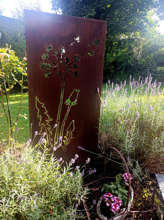 Hingucker Stele Sichtschutz LÖWENZAHN