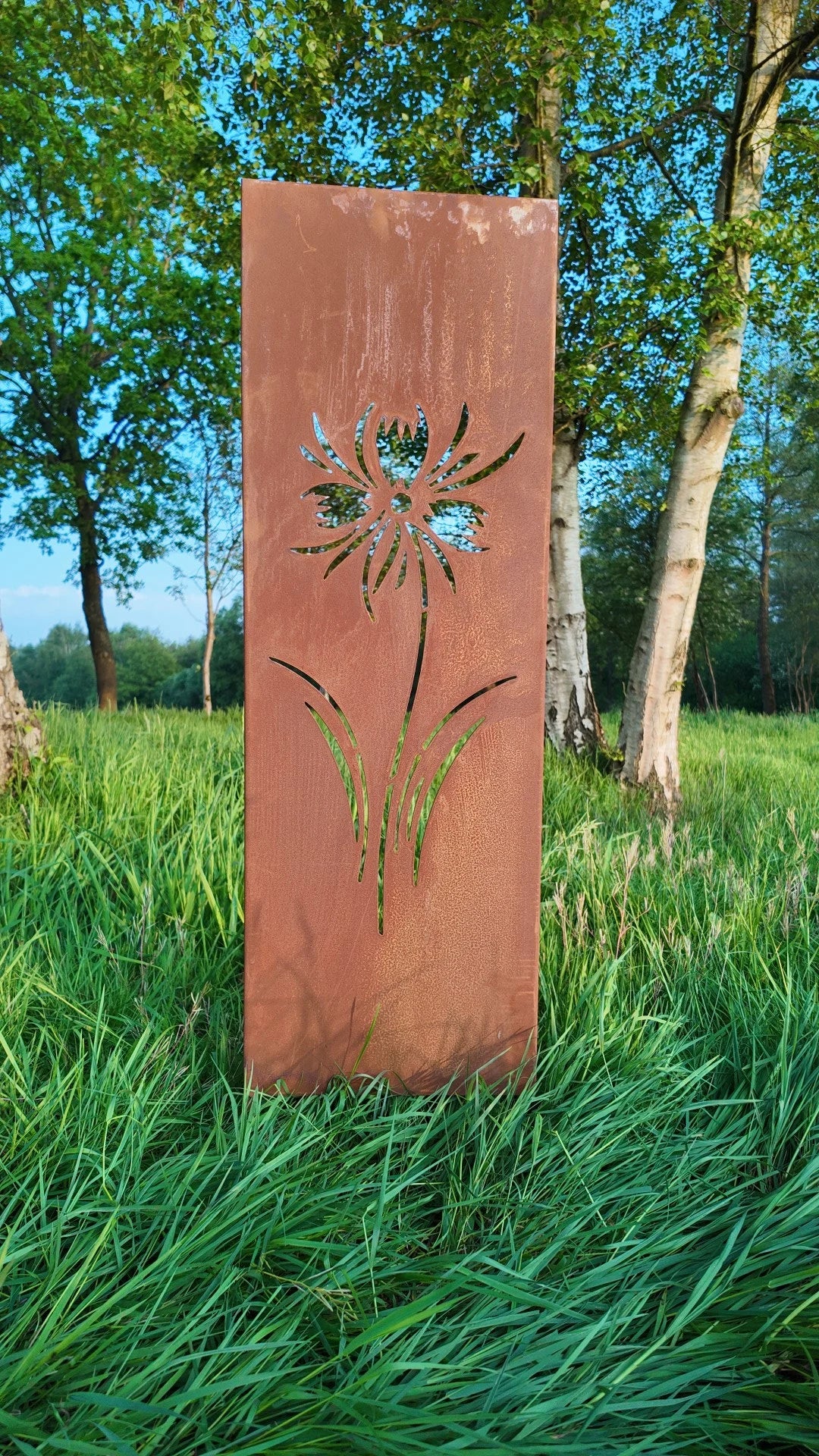 Beetstecker KORNBLUME handgefertigt! ca. 120cm groß