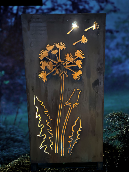 Stele beleuchtbar LÖWENZAHN - sehr dekorativ