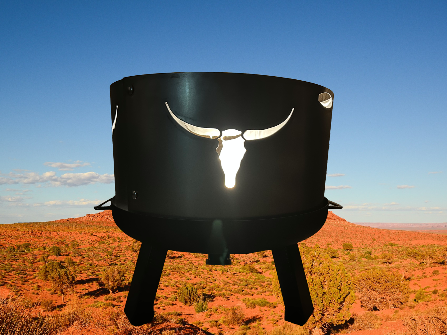 Windschutz Funkenschutz Feuerrand Longhorn für die Feuerschale in 60, 80 oder 100cm