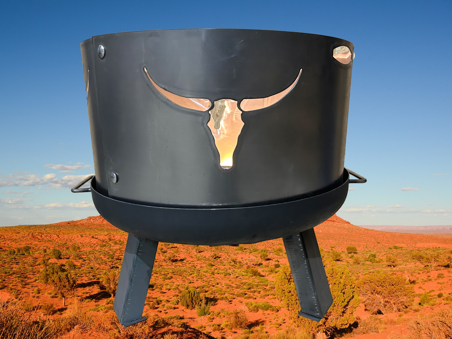 Windschutz Funkenschutz Feuerrand Longhorn für die Feuerschale in 60, 80 oder 100cm