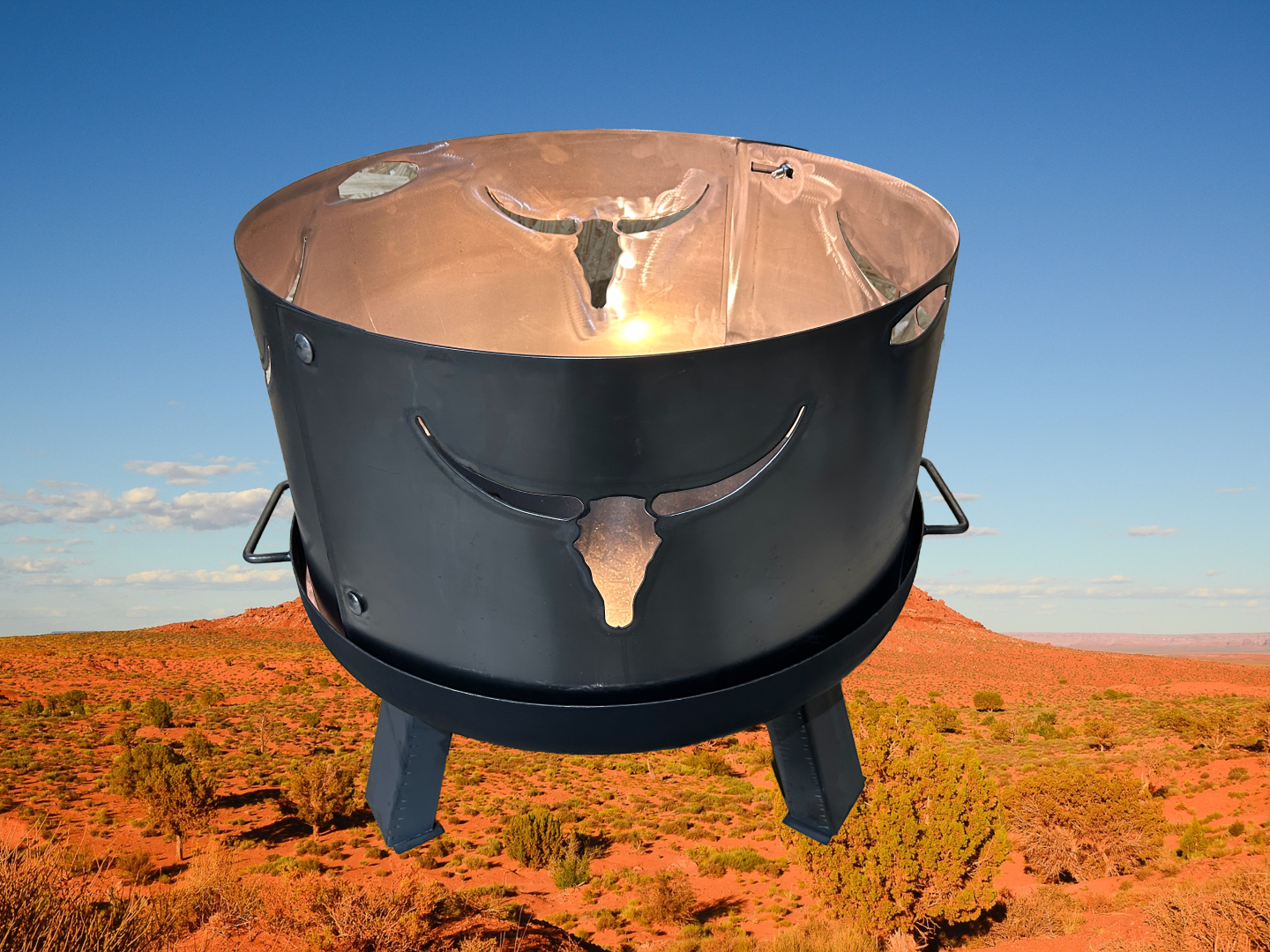 Windschutz Funkenschutz Feuerrand Longhorn für die Feuerschale in 60, 80 oder 100cm
