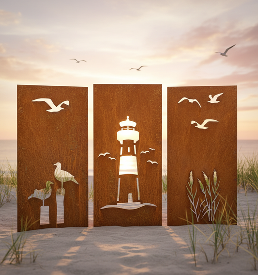 Hingucker Stelen Set Sichtschutz MEER 3teilig