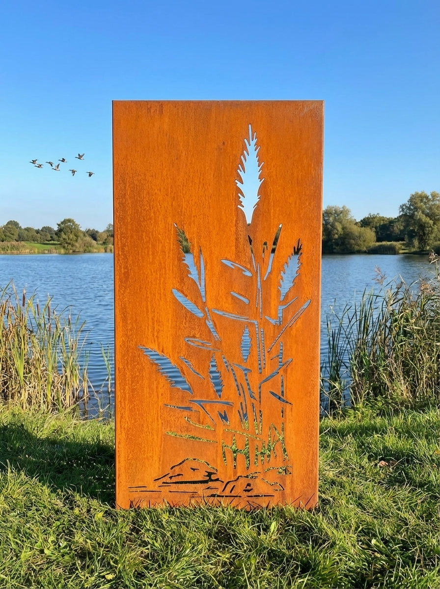 Hingucker Stele Sichtschutz SCHILF AM UFER