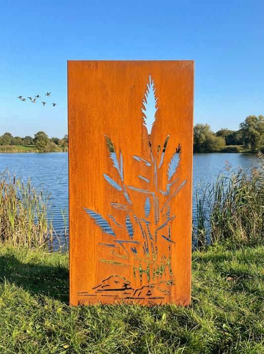 Hingucker Stele Sichtschutz SCHILF AM UFER