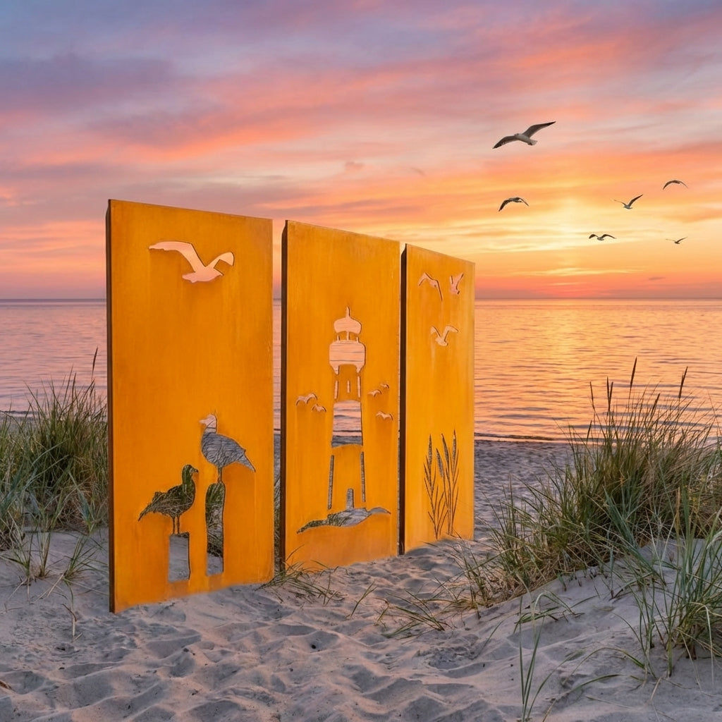Hingucker Stelen Set Sichtschutz MEER 3teilig