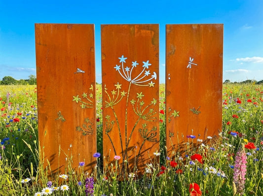 Hingucker Stelen Set Sichtschutz Libellenblumen