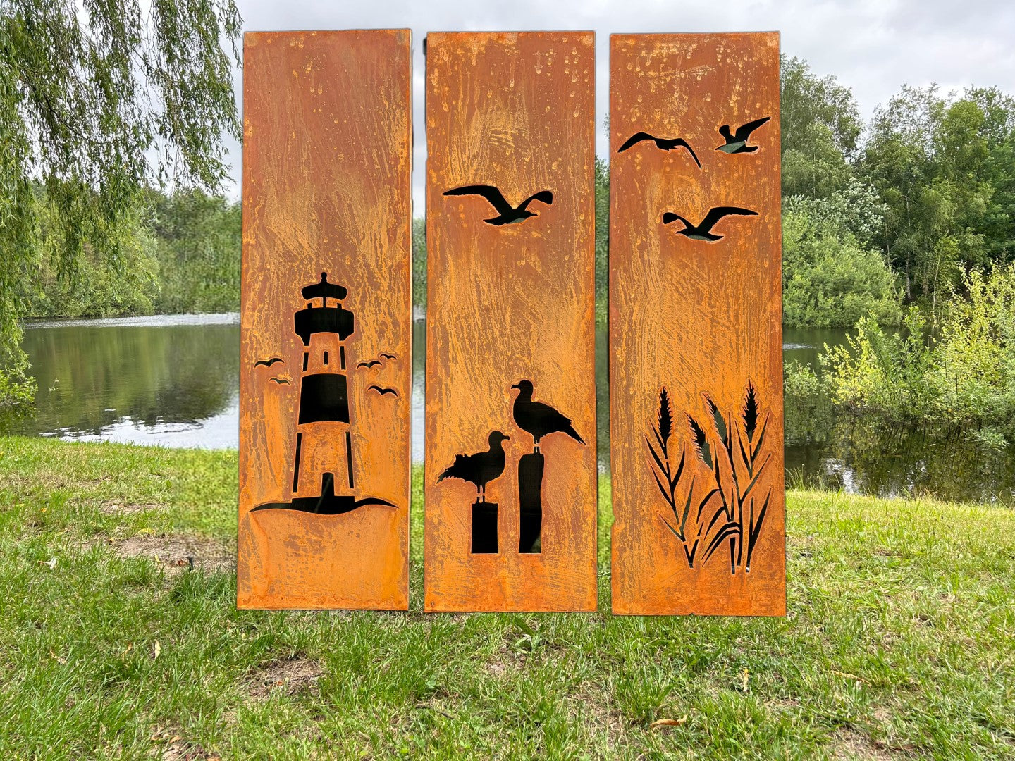 Hingucker Stelen Set Sichtschutz MEER 3teilig