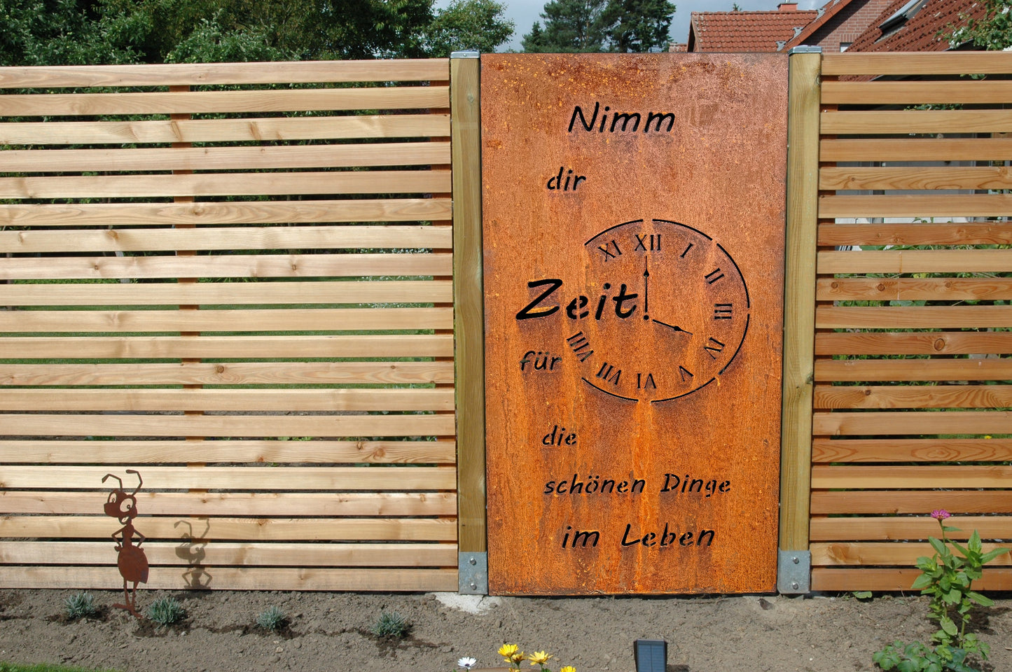 Hingucker Stele Sichtschutz NIMM DIR ZEIT