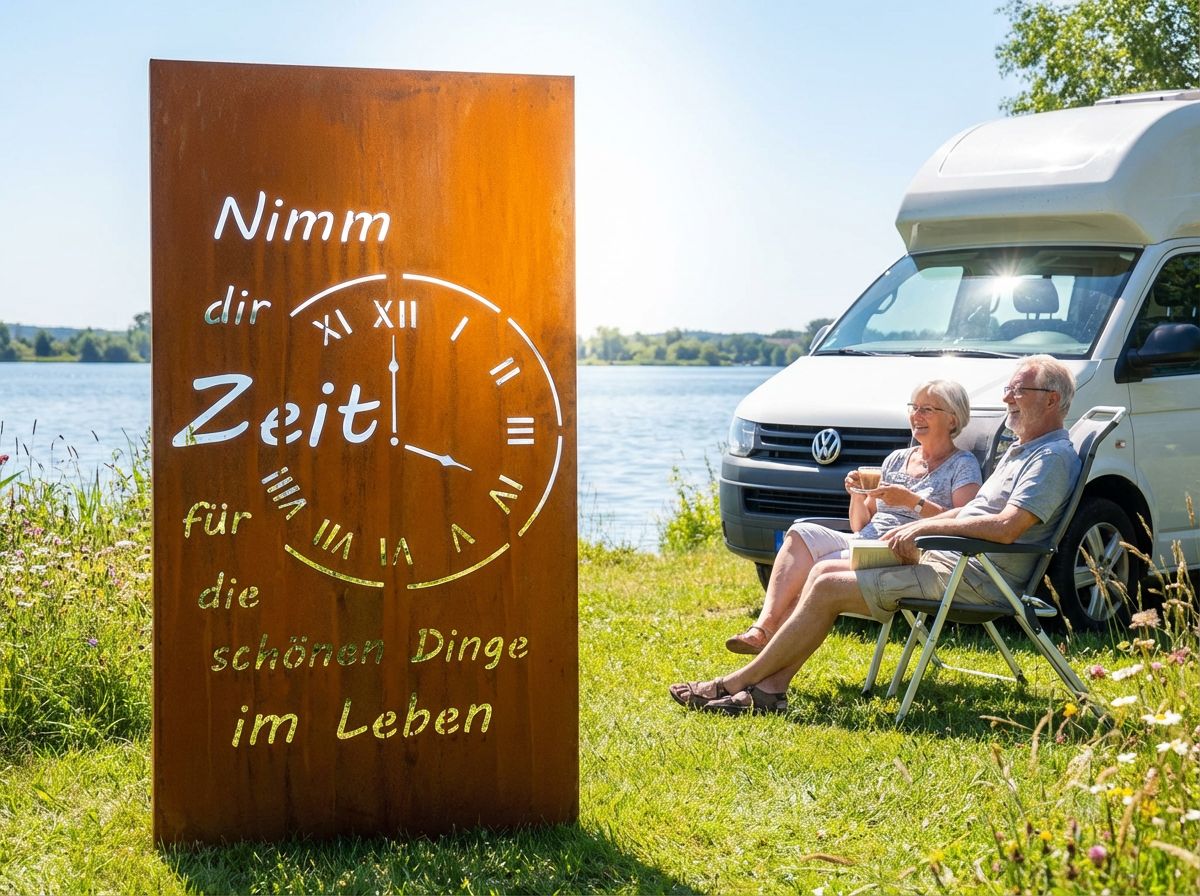 Hingucker Stele Sichtschutz NIMM DIR ZEIT