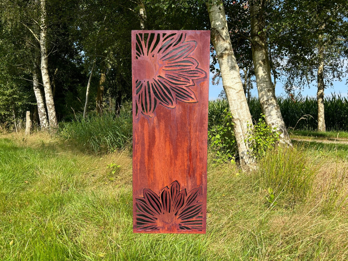 Hingucker Stele Sichtschutz 2 BLÜTEN