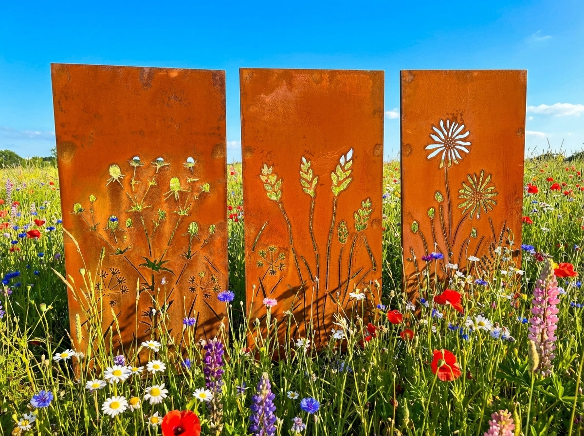 Stelen Sichtschutz Motivreihe WIESE - mit neuen Motiven - insgesamt 12 verschiedene Motive!!!