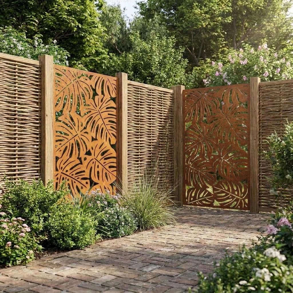 Hingucker Stele Sichtschutz Monstera Blätter