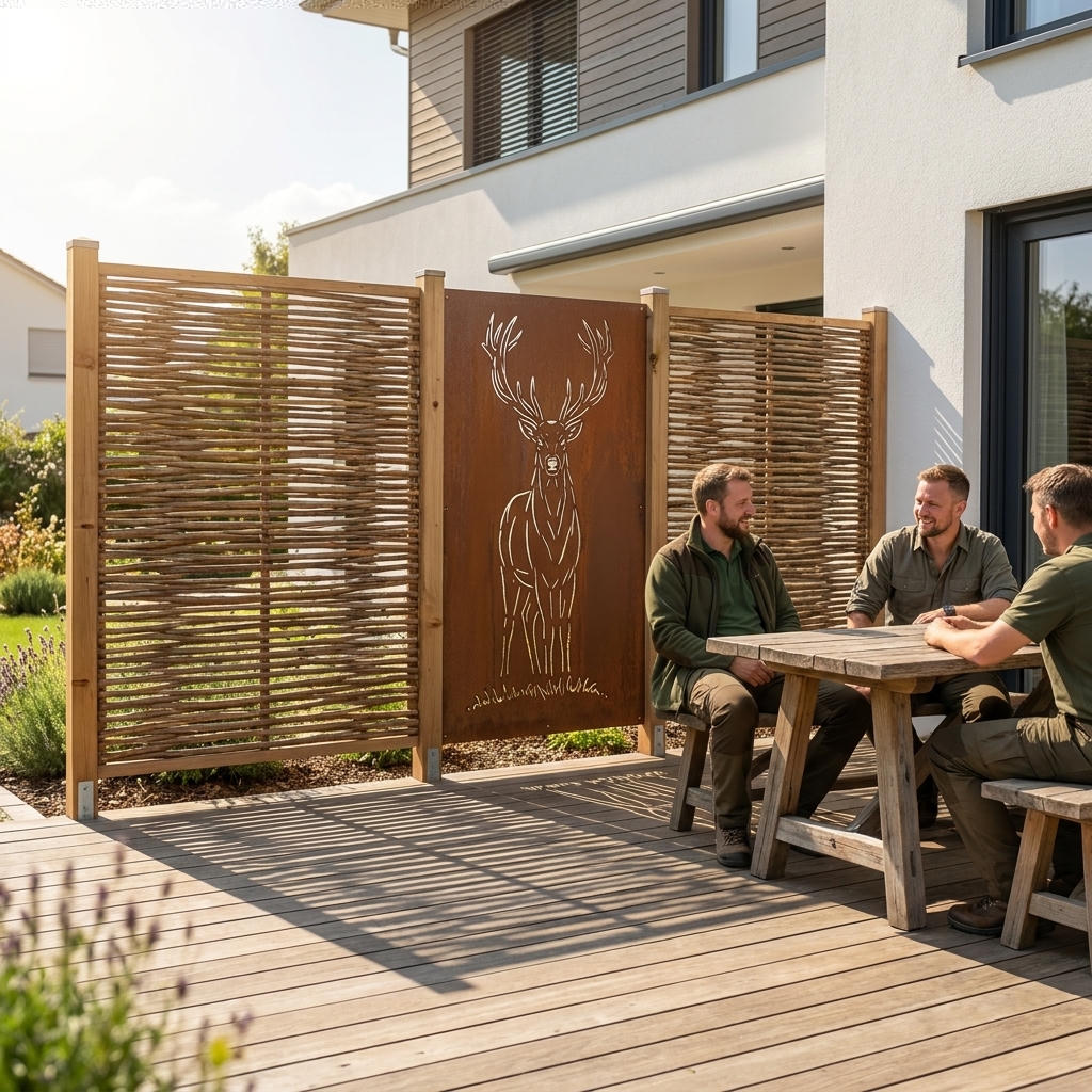 Hingucker Stele Sichtschutz Hirsch Jagd Hochwild Wild Jäger