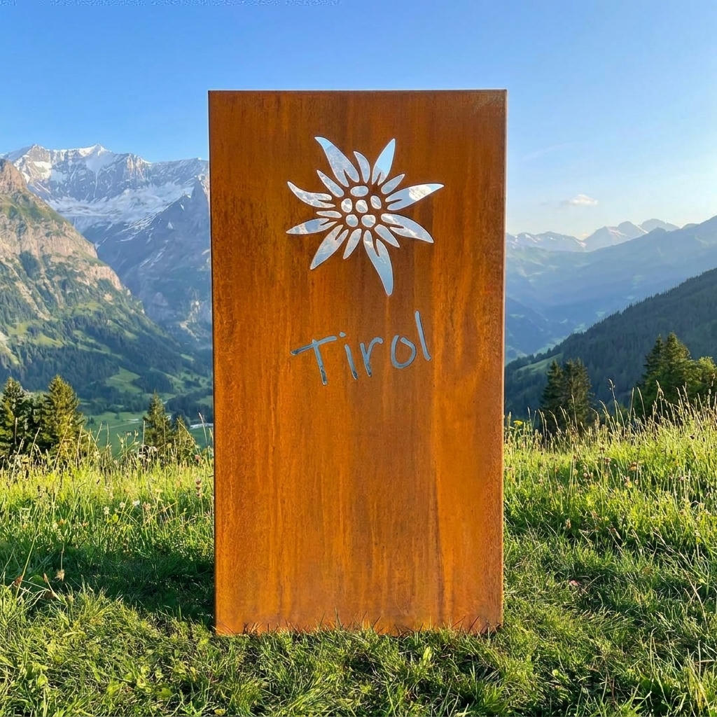 Hingucker Stele Sichtschutz Edelweiss ALLGÄU TIROL SCHWEIZ
