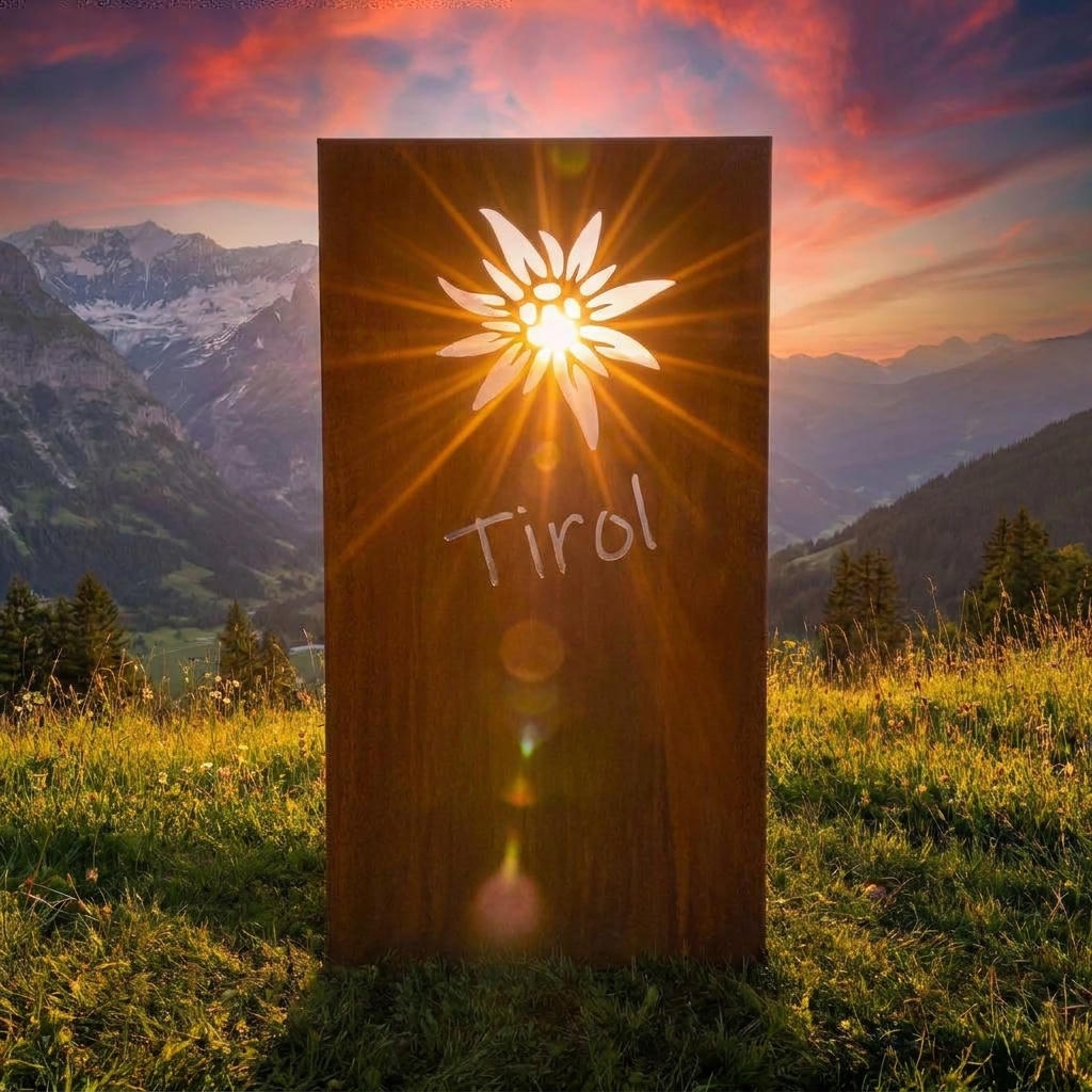 Hingucker Stele Sichtschutz Edelweiss ALLGÄU TIROL SCHWEIZ